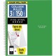 Mead Wirebound Notebooks - 150 Sheets - Wire Bound - 11" x 8 1/2" - White Paper - Assorted Cover - Pocket, Stiff-back, Perforate