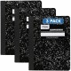 Mead College Ruled Comp Book - 100 Sheets - Sewn - 9 3/4" x 7 1/2" - 9" x 7" x 0.5" - White Paper - Black Marble Cover - Multipl