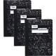 Mead Wide Ruled Comp Book - 100 Sheets - 100 Pages - Sewn - 9 3/4" x 7 1/2" - 9" x 7" x 0.5" - Black Marble Cover - Multiplicati