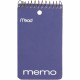 Mead Wirebound Memo Book - 60 Sheets - 120 Pages - Wire Bound - College Ruled - 3" x 5" - White Paper - AssortedCardboard Cover 