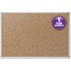 Mead Classic Cork Bulletin Board - 24" Height x 18" Width - Natural Cork Surface - Self-healing - Silver Aluminum Frame - 1 Each