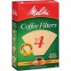 Melitta Super Premium No. 4 Coffee Filters - Gluten-free, Double Crimped, Disposable, Burst Resistant, Tear Resistant - 100 / Pa