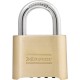 Master Lock Resettable Combination Lock - 4 Digit - 0.31" Shackle Diameter - Brass - Brass - 1 Each