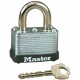 Master Lock Warded Padlock - Keyed Different - 0.25" Shackle Diameter - Cut Resistant, Dirt Resistant - Laminated Steel - Silver