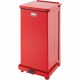 Rubbermaid Commercial Defenders Steel Step Cans - Waste Receptacle,Step,Steel,6.5 Gal,10.5"x10.5"x20.5" ,Red