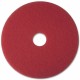 3M Red Buffer Pad 5100 - 12" Diameter - 5/Carton x 12" Diameter - Red