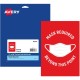 Avery Surface Safe MASK REQUIRED Wall Decals - 5 / Pack - Mask Required Beyond This Point Print/Message - 7" Width x 10" Height 