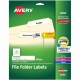 Avery File Folder Labels - 21/32" Width x 3 7/16" Length - Permanent Adhesive - Rectangle - Laser, Inkjet - Matte - White - Pape