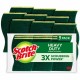 Scotch-Brite Heavy-Duty Scrub Sponges - 2.8" Height x 4.5" Width - 45/Carton - Yellow, Green