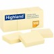 Highland Self-Sticking Notepads - 1200 - 1 1/2" x 2" - Rectangle - 100 Sheets per Pad - Unruled - Yellow - Paper - Self-adhesive