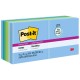 Post-it Super Sticky Recycled Notes - Oasis Color Collection - 1080 - 3" x 3" - Square - 90 Sheets per Pad - Unruled - Washed De