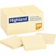 Highland Self-Sticking Notepads - 2400 - 3" x 3" - Square - 100 Sheets per Pad - Unruled - Yellow - Paper - Removable - 24 / Pac