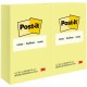 Post-it Notes Original Notepads - 4" x 6" - Rectangle - 100 Sheets per Pad - Unruled - Canary Yellow - Paper - Self-adhesive, Re