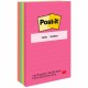 Post-it Notes Original Notepads - Poptimistic Color Collection - 4" x 6" - Rectangle - 100 Sheets per Pad - Ruled - Power Pink, 