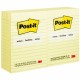 Post-it Notes Original Lined Notepads - 100 - 4" x 6" - Rectangle - 100 Sheets per Pad - Ruled - Canary Yellow - Paper - Self-ad