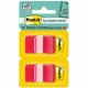 Post-it Flags - 100 - 1" x 1 3/4" - Rectangle - Unruled - Red - Removable, Self-adhesive - 100 / Pack
