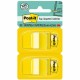 Post-it Flags - 100 x Yellow - 1" x 1 3/4" - Rectangle - Unruled - Yellow - Removable, Self-adhesive - 100 / Pack