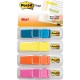 Post-it Flags - 1/2" x 1 3/4" - Rectangle - Unruled - Blue, Pink, Yellow, Orange - Removable, Self-adhesive, Residue-free, Repos