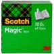 Scotch Invisible Magic Tape - 36 yd Length x 1" Width - 1" Core - Split Resistant, Tear Resistant - For Mending, Splicing - 1 / 