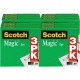 Scotch 1/2"W Magic Tape - 36 yd Length x 0.50" Width - 1" Core - For Mending, Splicing - 12 / Bundle - Matte - Clear