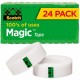 Scotch 3/4"W Magic Tape - 27.78 yd Length x 0.75" Width - 1" Core - Split Resistant, Tear Resistant - For Mending, Splicing - 24