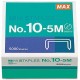 MAX HD-10DF Mini Staples - 100 Per Strip - Heavy Duty - 3/16" Leg - 5/16" Crown - Holds 20 Sheet(s) - for Paper - Silver - 0.2" 