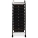 Advantus 10-Drawer Organizer - 10 Drawer - 4 Casters - Metal - x 15.5" Width x 13" Depth x 37.5" Height - Smoke - 1 Each