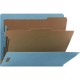 Nature Saver Letter Recycled Classification Folder - 8 1/2" x 11" - End Tab Location - 2 Divider(s) - Fiberboard - Blue - 100% R