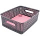 Advantus Plastic Weave Bins - 4.8" Height x 10.5" Width x 13.3" DepthDesktop - Secure Grip - Black - Plastic - 2 Each