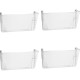 Officemate Mountable Wall File - 7" Height x 13" Width x 4.1" Depth - Clear - Plastic - 4 / Carton