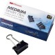 Officemate Binder Clips - Medium - 9" Length x 2.4" Width - 0.62" Size Capacity - for File - Corrosion Resistant, Durable - 12 /