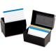 Oxford Plastic Index Card Boxes with Lids - External Dimensions: 8" Width x 5" Height - 400 x Card - Flip Top Closure - Plastic 