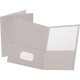 Oxford Letter Recycled Pocket Folder - 8 1/2" x 11" - 100 Sheet Capacity - 2 Internal Pocket(s) - Leatherette - Gray - 10% Recyc