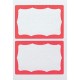 Advantus Color Border Adhesive Name Badges - 2 5/8" Height x 3 3/4" Width - Removable Adhesive - Rectangle - White, Red - 100 / 