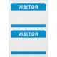 Advantus Self-Adhesive Visitor Badges - "Visitor" - 2 1/4" Height x 3 1/2" Width - Removable Adhesive - Rectangle - White, Blue 