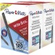 Paper Mate Ballpoint Stick Pens - Medium Pen Point - 1 mm Pen Point Size - Conical Pen Point Style - Black - Black Barrel - 120 
