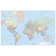 Advantus Laminated World Wall Map - 50" Width x 32" Height - Assorted - Laminated
