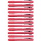 Pentel Rubber Grip Clic Eraser - Red - Pen - Refillable - 12 / Box - Retractable, Latex-free Grip, Pocket Clip, Ghost Resistant,