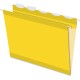 Pendaflex Ready-Tab 1/5 Tab Cut Letter Recycled Hanging Folder - 8 1/2" x 11" - Yellow - 10% Recycled - 25 / Box