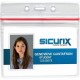 SICURIX Sealable ID Badge Holder - Support 3.75" x 2.62" Media - Horizontal - Vinyl - 50 / Pack - Clear