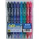 FriXion Erasable Gel Pen - Fine Pen Point - 0.7 mm Pen Point Size - Retractable - Pink, Red, Green, Turquoise, Blue, Purple, Nav