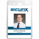 SICURIX ID Badge Holder - Vertical - 2.4" x 3.4" x - Vinyl - 12 / Pack - Clear