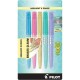 Pilot FriXion Light Pastel Erasable Highlighters - Chisel Marker Point Style - Yellow, Pink, Green, Purple, Blue - 5 / Pack