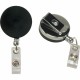 SICURIX Heavy-Duty ID Card Reel with Belt Clip - Plastic - 1 Each - Black