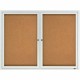 Quartet Enclosed Bulletin Board for Indoor Use - 36" Height x 48" Width - Brown Natural Cork Surface - Hinged, Self-healing, Sha