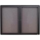 Quartet Enclosed Bulletin Board - 36" Height x 48" Width - Gray Fabric Surface - Hinged, Durable, Shatter Proof, Self-healing - 