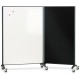 Quartet Motion Room Divider - 48" (4 ft) Width x 72" (6 ft) Height - White Porcelain Surface - Graphite Metal Frame - Magnetic -