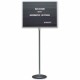 Quartet Single-Pedestal Letter Board - 16" Height x 20" Width - Solid Black Surface - Magnetic, Adjustable Pedestal, Sturdy - Gr