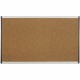 Quartet Arc Cubicle Bulletin Board - 18" Height x 30" Width - Brown Natural Cork Surface - Durable, Self-healing - Silver Alumin