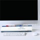 Quartet Dots Glass Dry-Erase Desktop Computer Pad - 18" (1.5 ft) Width x 6" (0.5 ft) Height - White/Blue Glass Surface - Rectang
